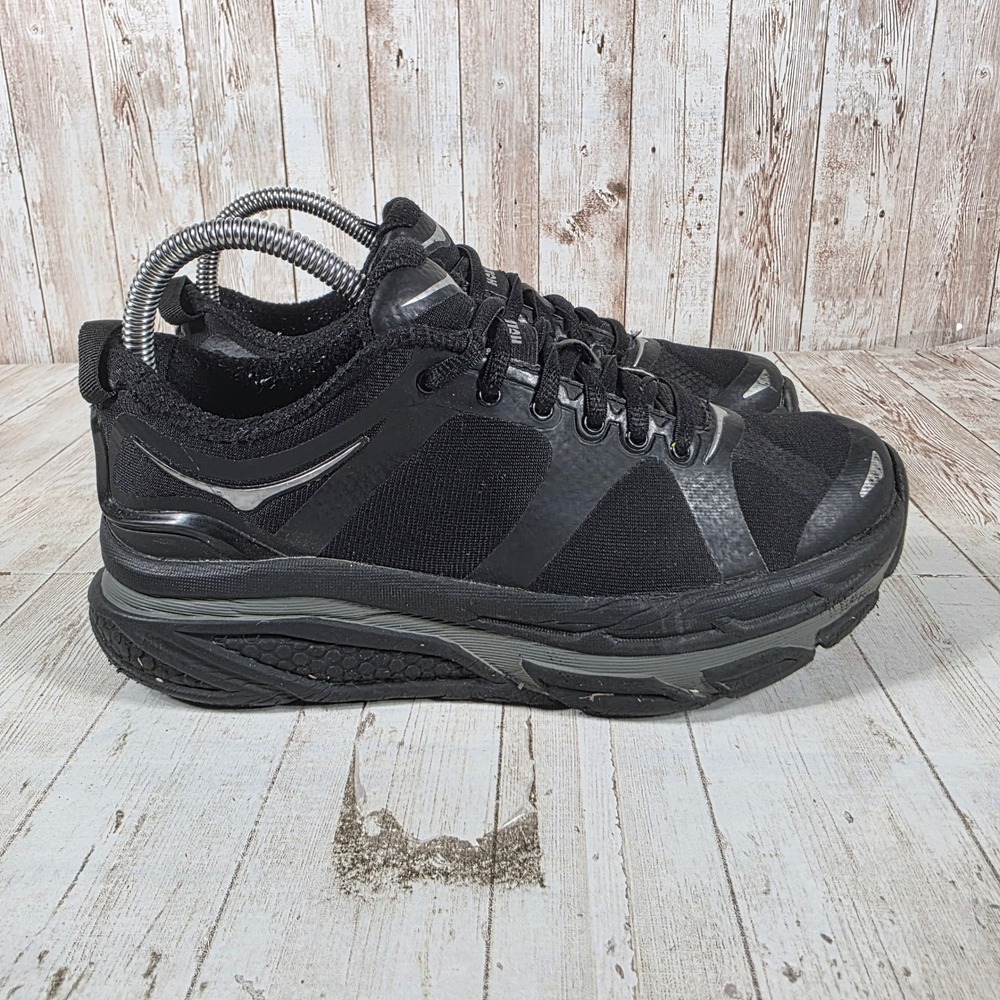 Hoka One One Valor Womens 6.5 Black Running Shoes 1007870 BLK Cushioned Sneakers